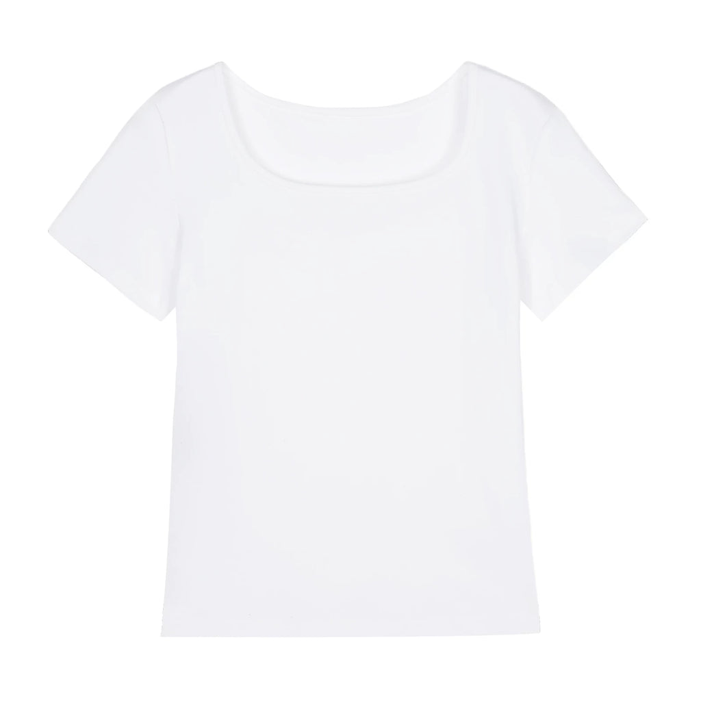XUJING Simple V-neck Slim and Thin Tee