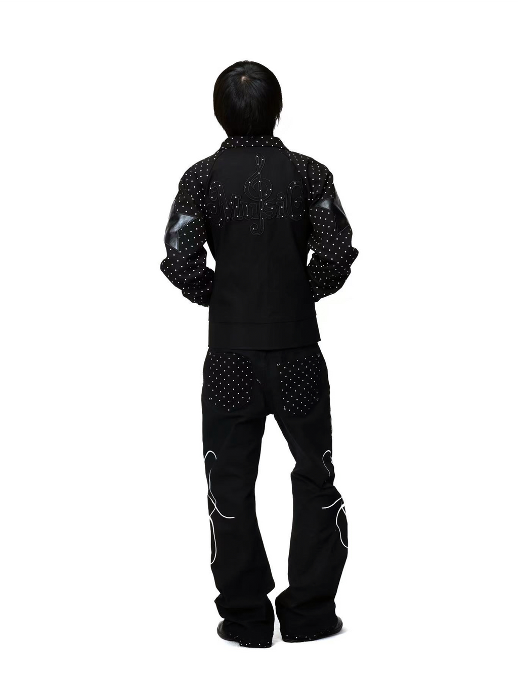 DETW Vintage Polka Dot Splicing Jeans