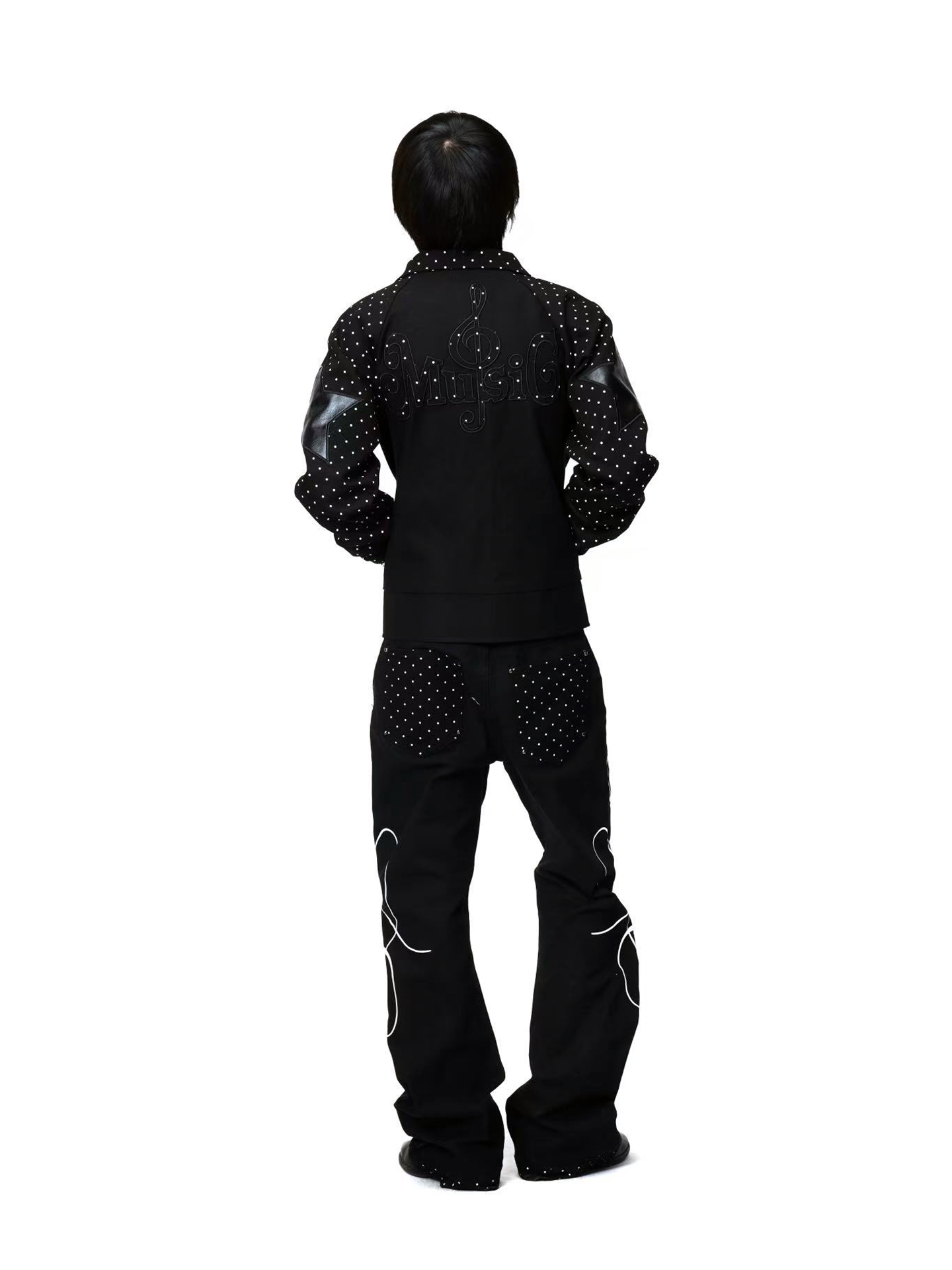 DETW Vintage Polka Dot Splicing Jeans