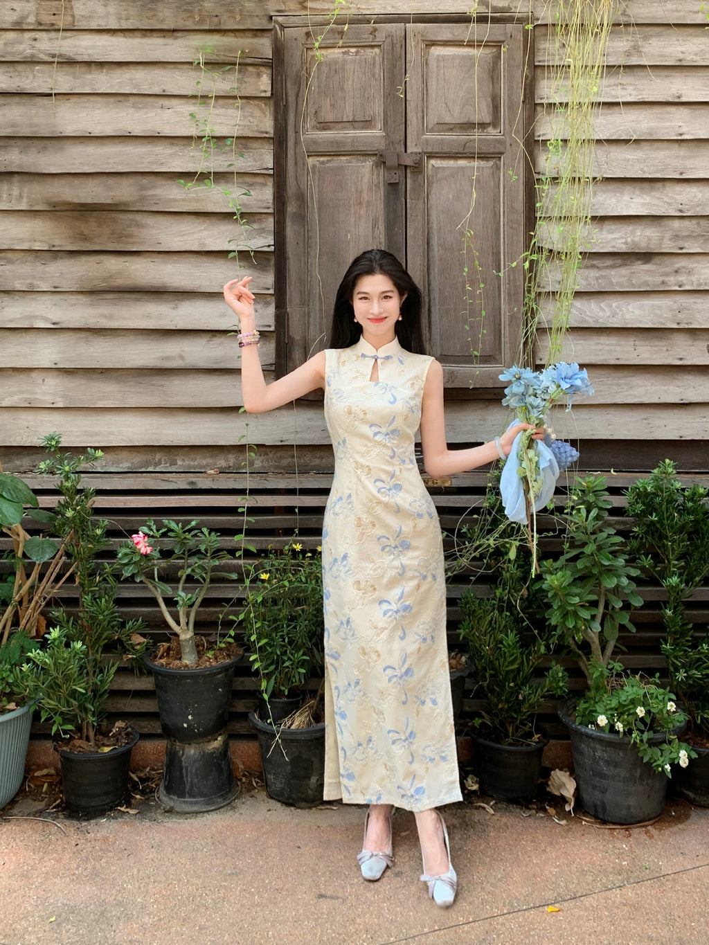 ZIHE New Chinese Embroidered Cheongsam Dress