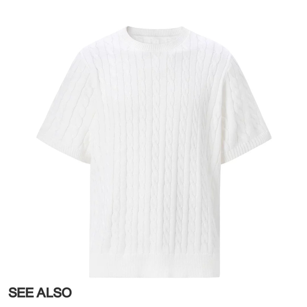 SEE ALSO Loose Knit Round Neck Short Sleeves