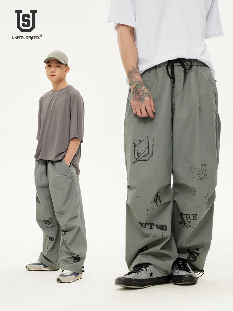 US Graffiti Loose Paratrooper Pants Casual Overalls