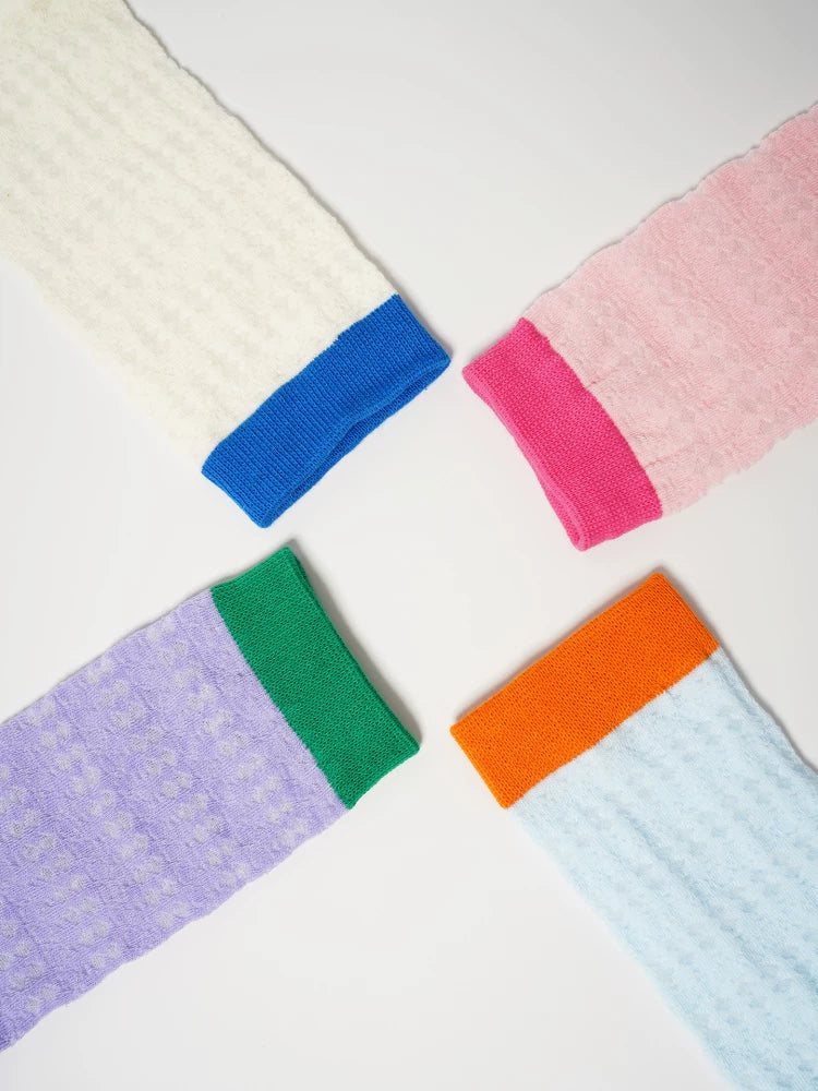 Momogigi street diary, retro contrasting color, breathable, comfortable and versatile, fashionable summer thin mesh socks