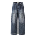 11KN Retro Loose Deconstruction Splicing Straight Jeans
