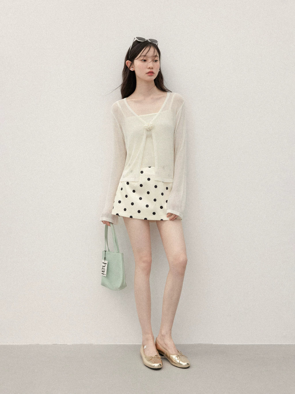 Cantonstory Cardigan with Sling Vest Two-piece Set
