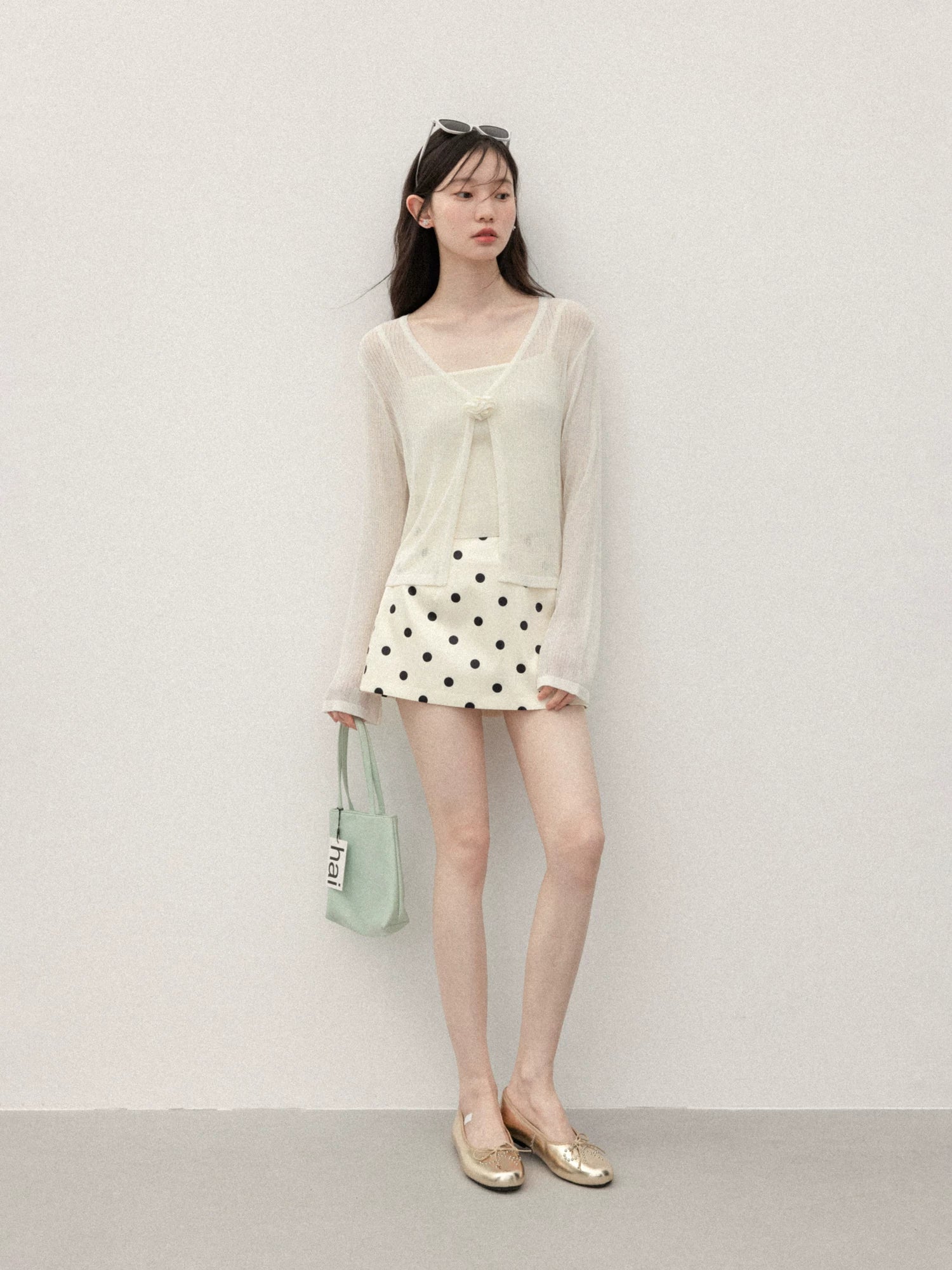 Cantonstory Cardigan with Sling Vest Two-piece Set
