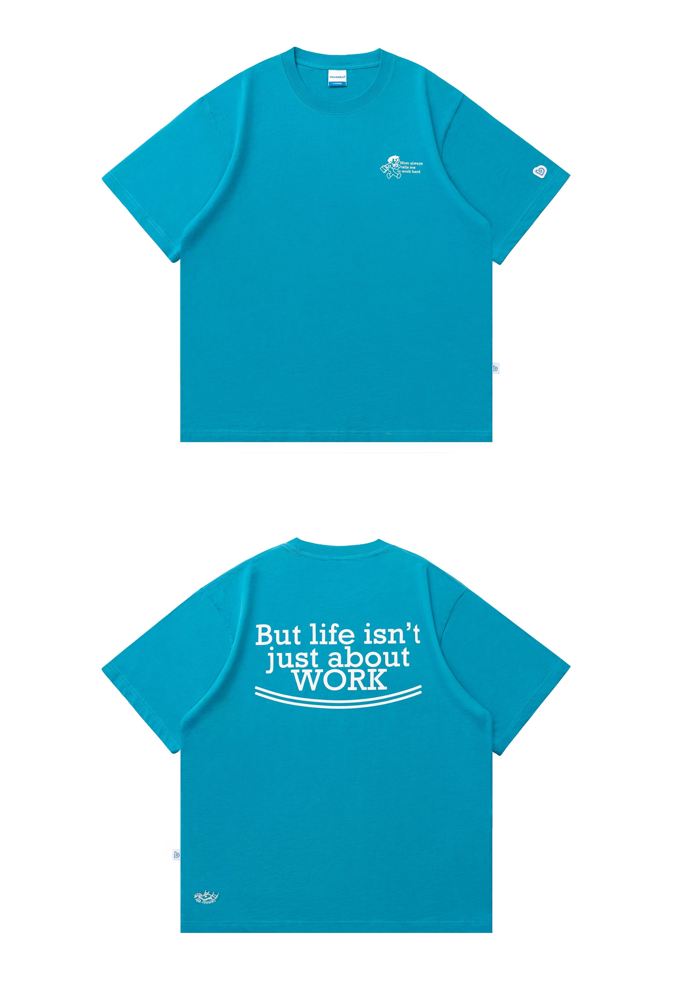 BENT IDEA Letter Print Casual Breathable Tee