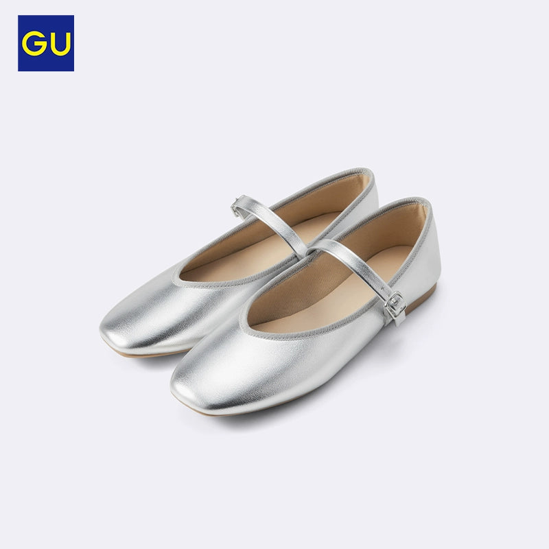 GU Mary Jane Small Square Head Flat Ballet Shoes