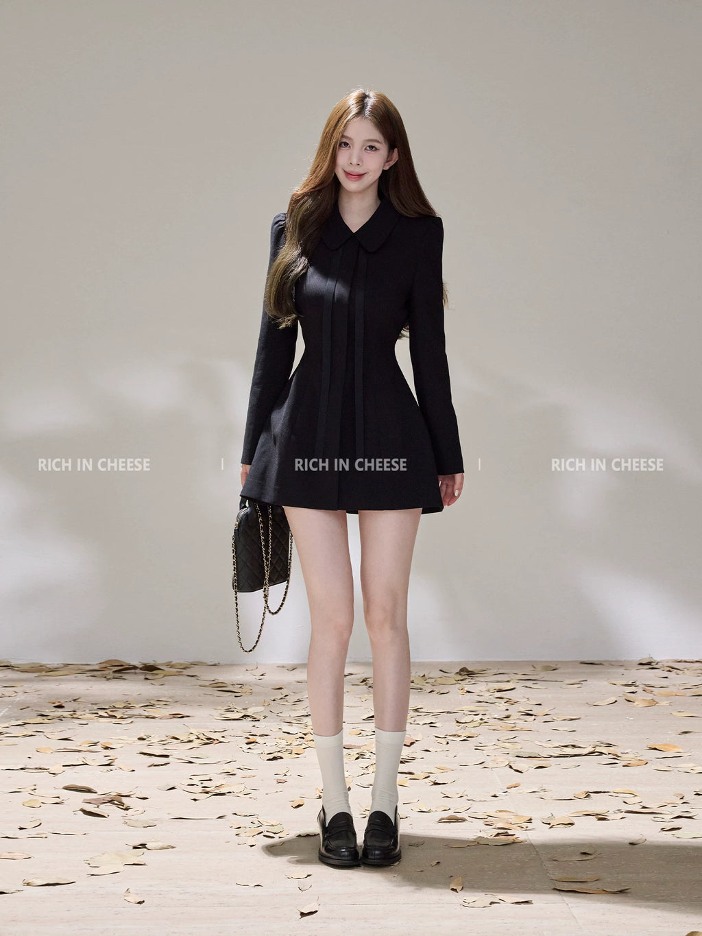 RICH IN CHEESE Waist and Thin Temperament Dress