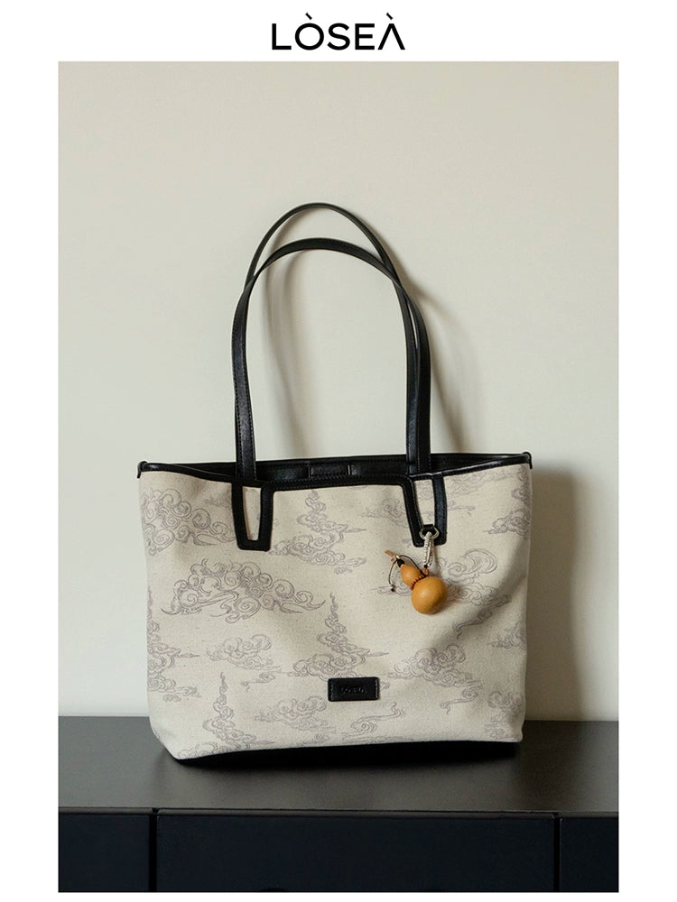 LOSEA Xiangyun Pattern Large Capacity Tote Bag