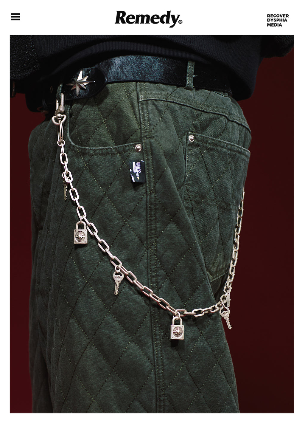 Remedy metal chain waist key lock