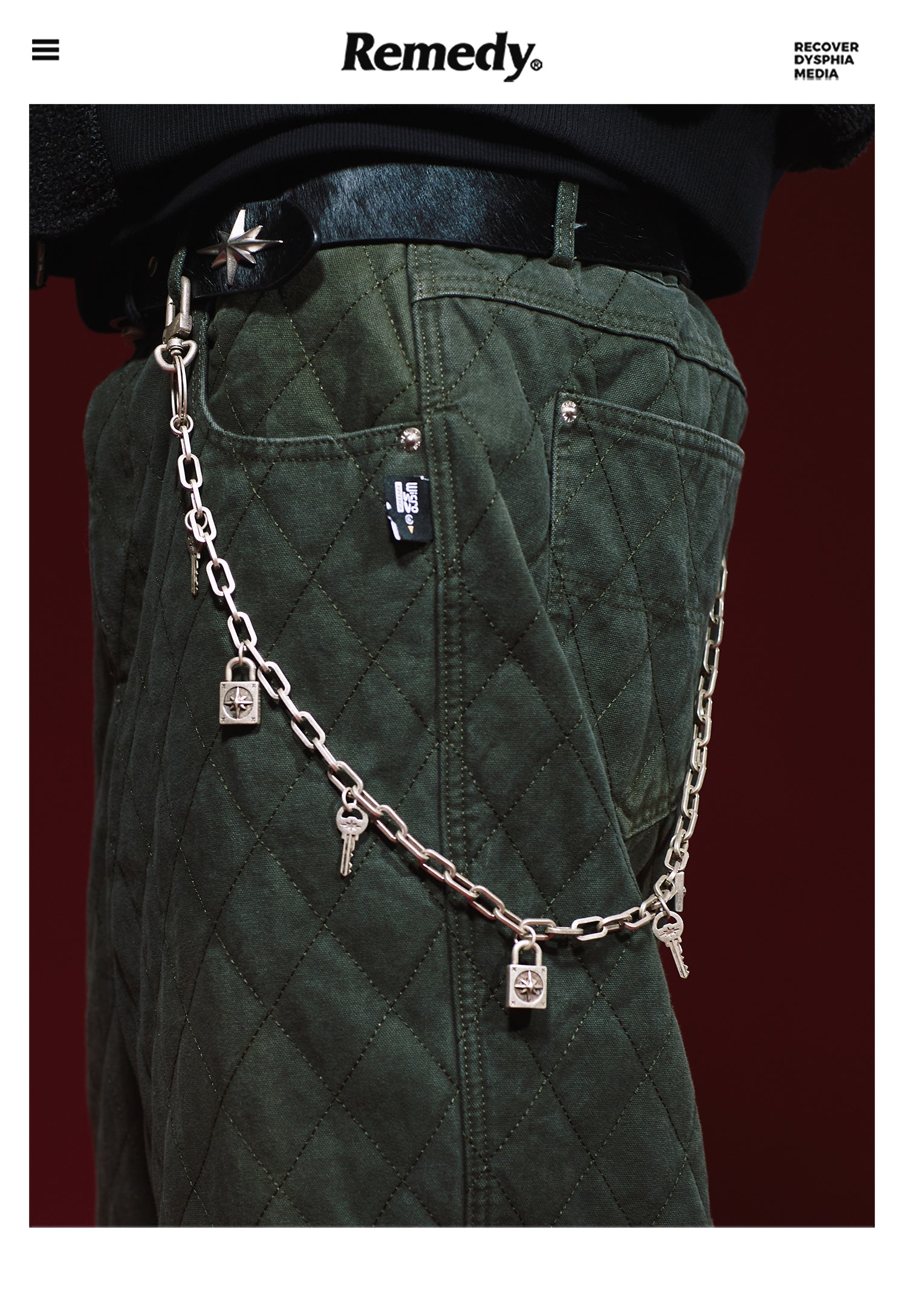 Remedy metal chain waist key lock