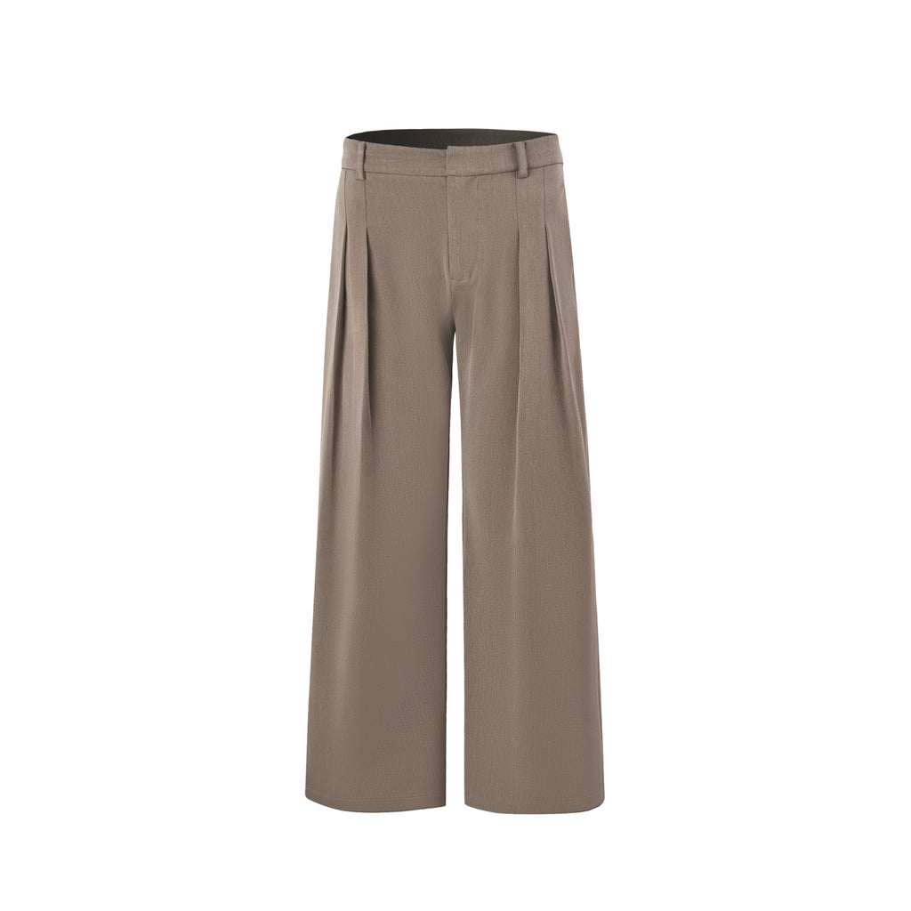 INTENT 4-pleated Straight Loose Wide-leg Trousers