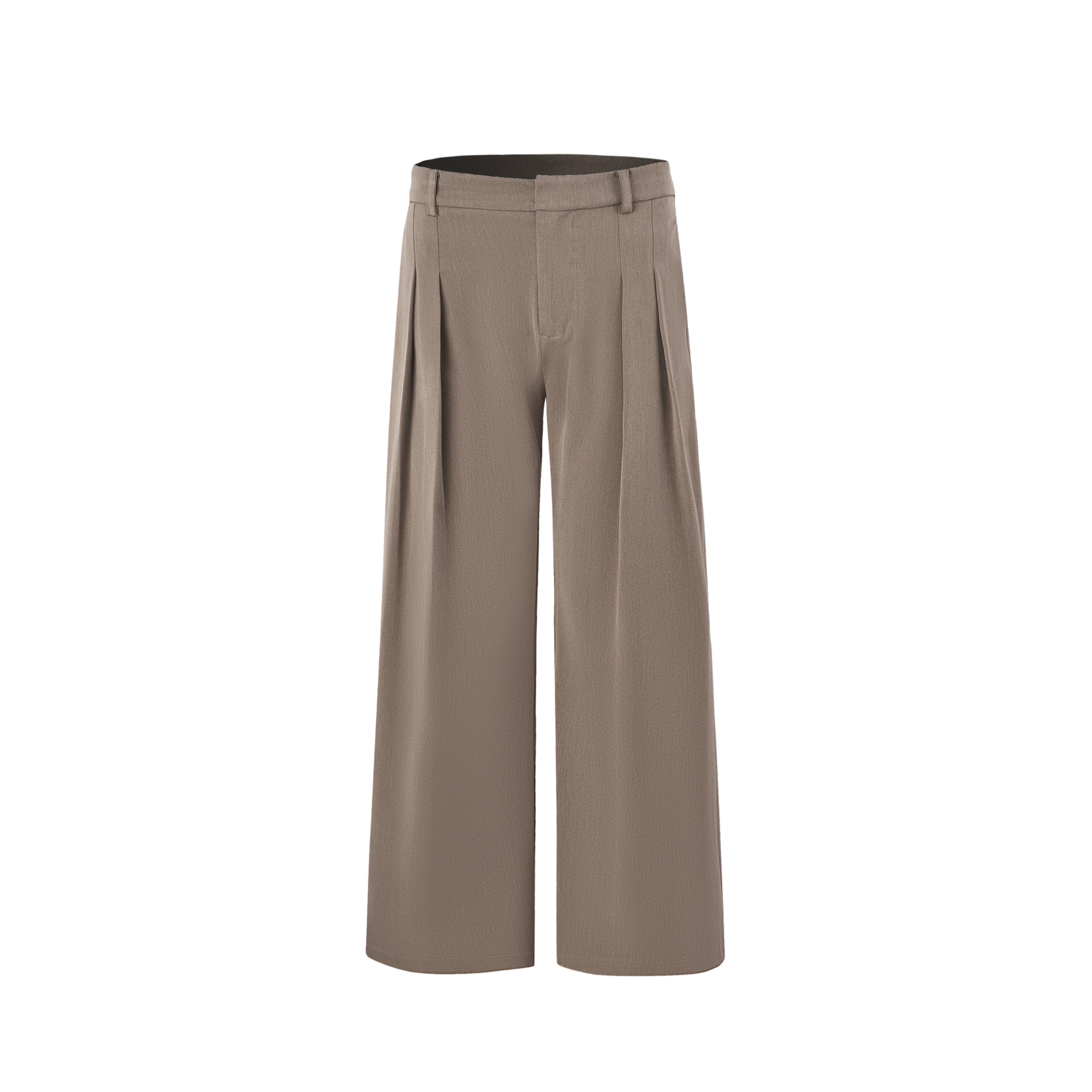 INTENT 4-pleated Straight Loose Wide-leg Trousers