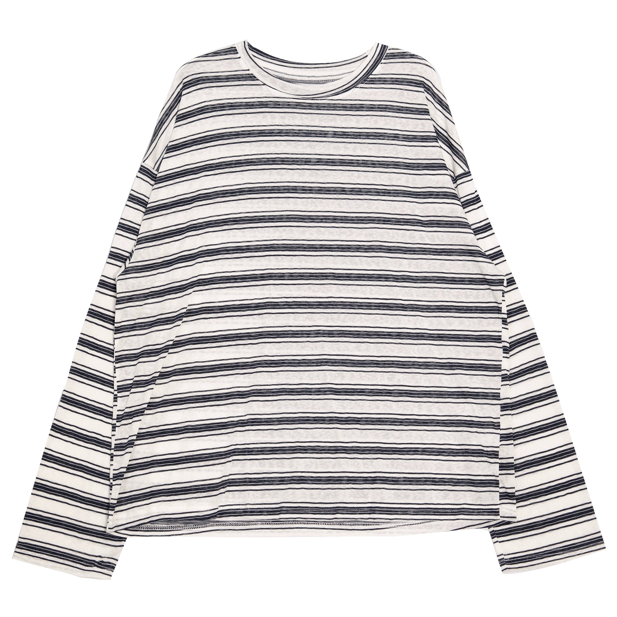 RHOMEHOUSE Lazy Loose Drape Striped Long Sleeve