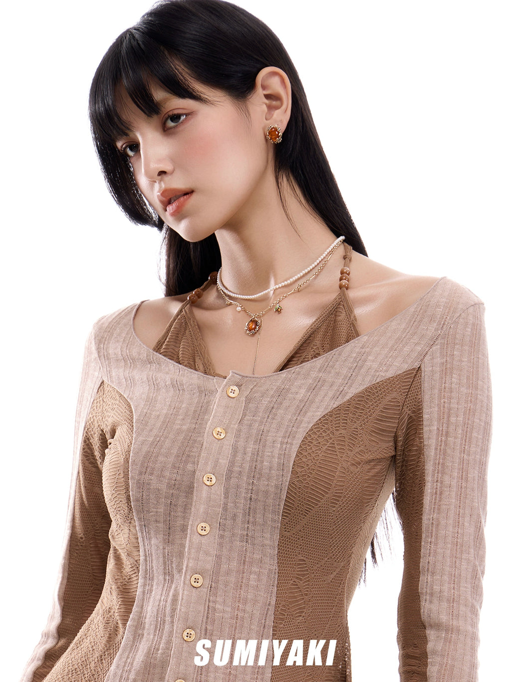 SUMIYAKI Vintage Embossed Honey Necklace