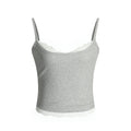 MADWITCH Fake Two-piece Lace-edged Sling Vest