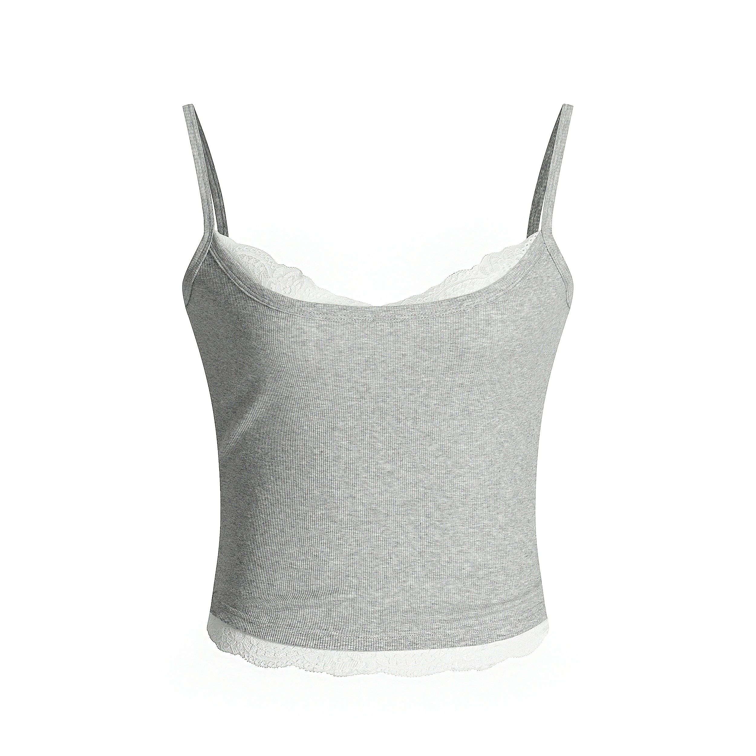 MADWITCH Fake Two-piece Lace-edged Sling Vest