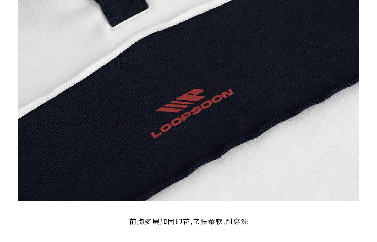 Loopsoon Two-tone Stitching Creative Polo Sweater