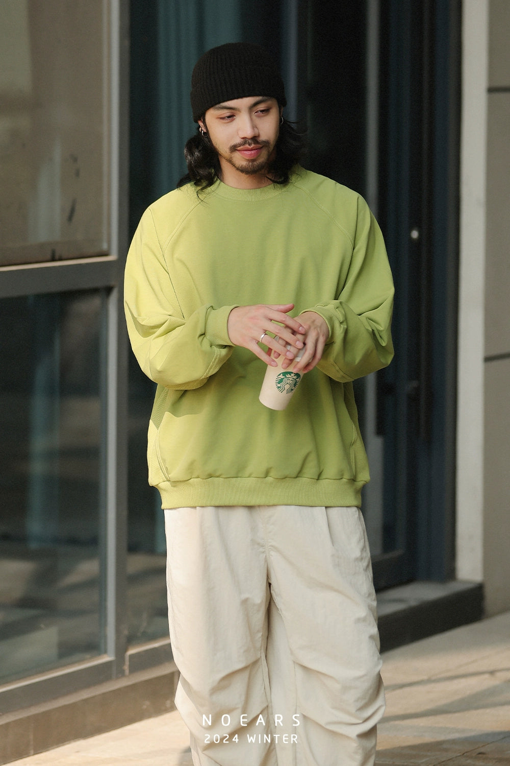 NOEARS Threaded Stitching Embroidered Sweater