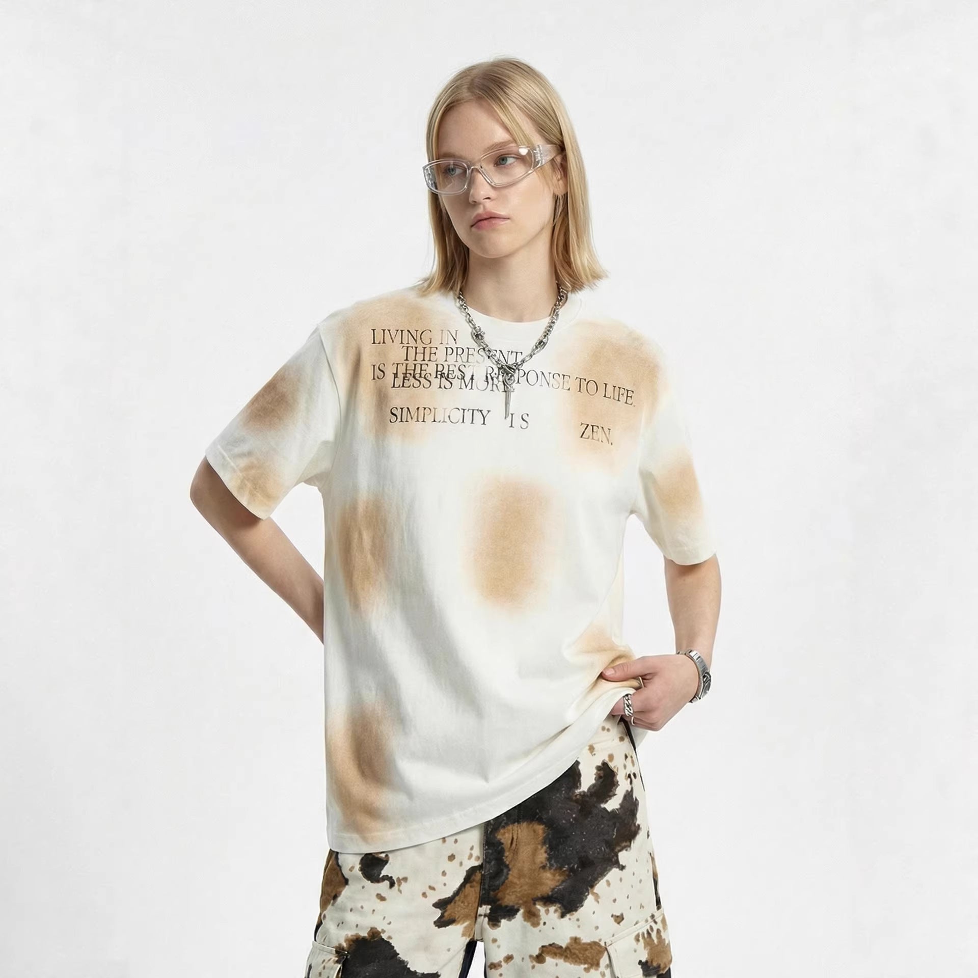 Inflation 305g Oversized Cotton Letter Short Sleeve Tee