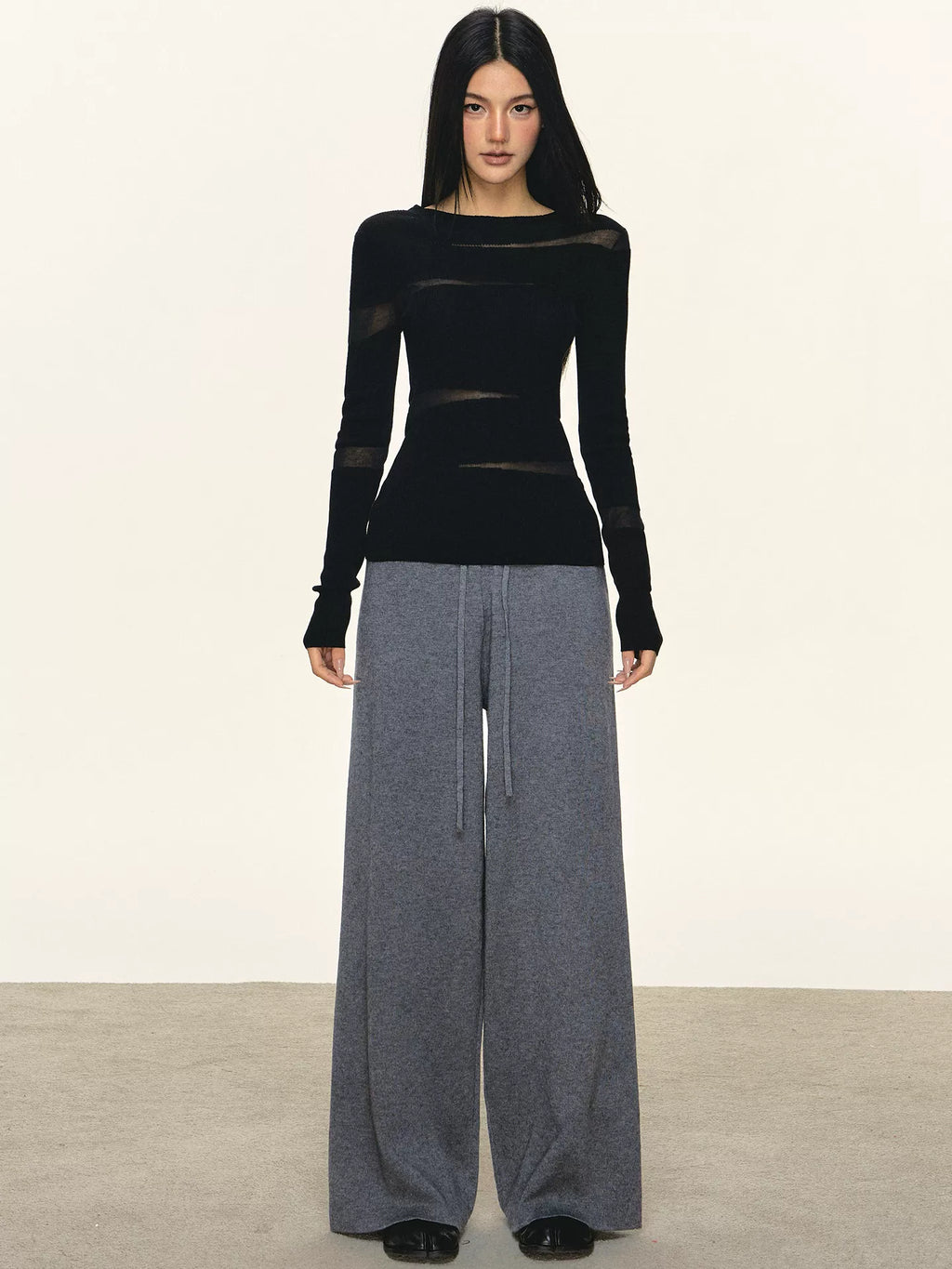 Anna Aneae Irregular Waist Casual Versatile Long Sleeves