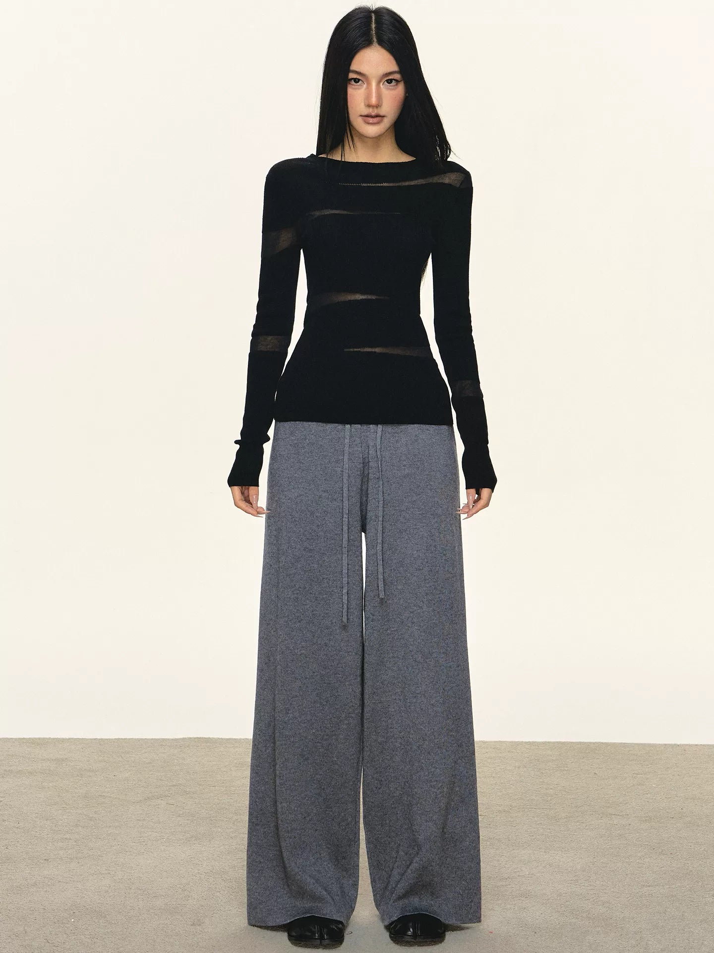 Anna Aneae Irregular Waist Casual Versatile Long Sleeves