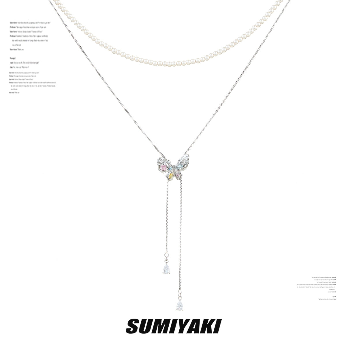 SUMIYAKI Butterfly Fudge Series Pearl Necklace