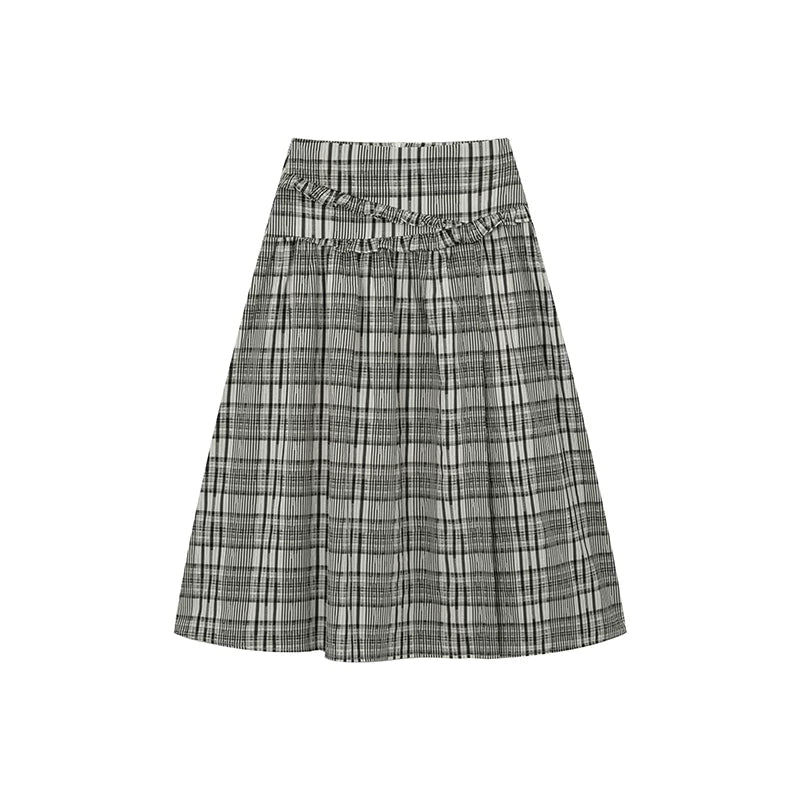 KANO Fungus Lace Checked Skirt