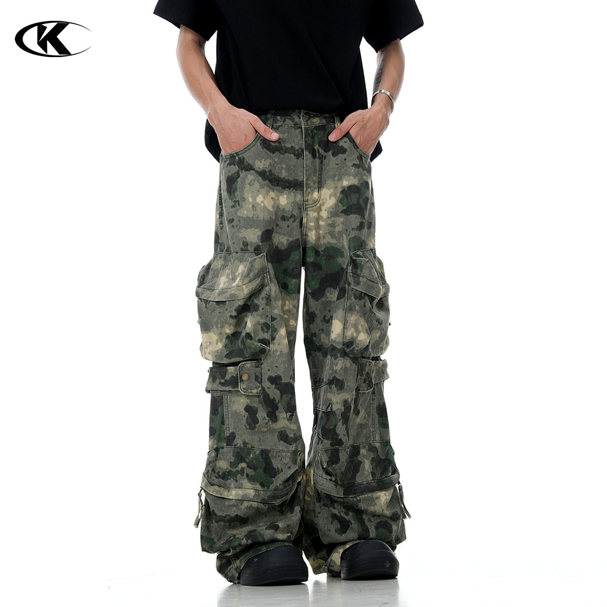 11KN Vintage Multi-pocket Camouflage Cargo Pants