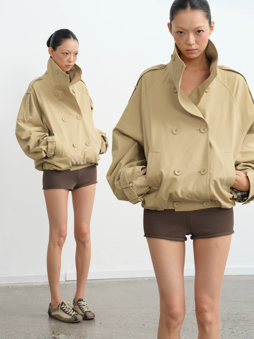 LINY LIBERTY Classic British Short Trench Coat