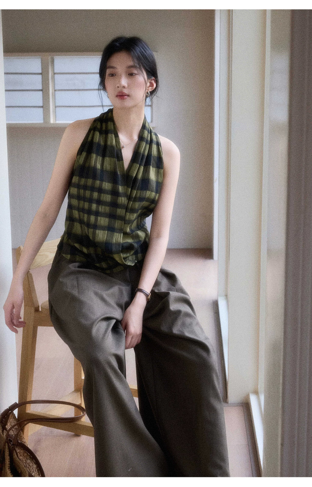 TYANG Temperament Plaid Sleeveless Vest