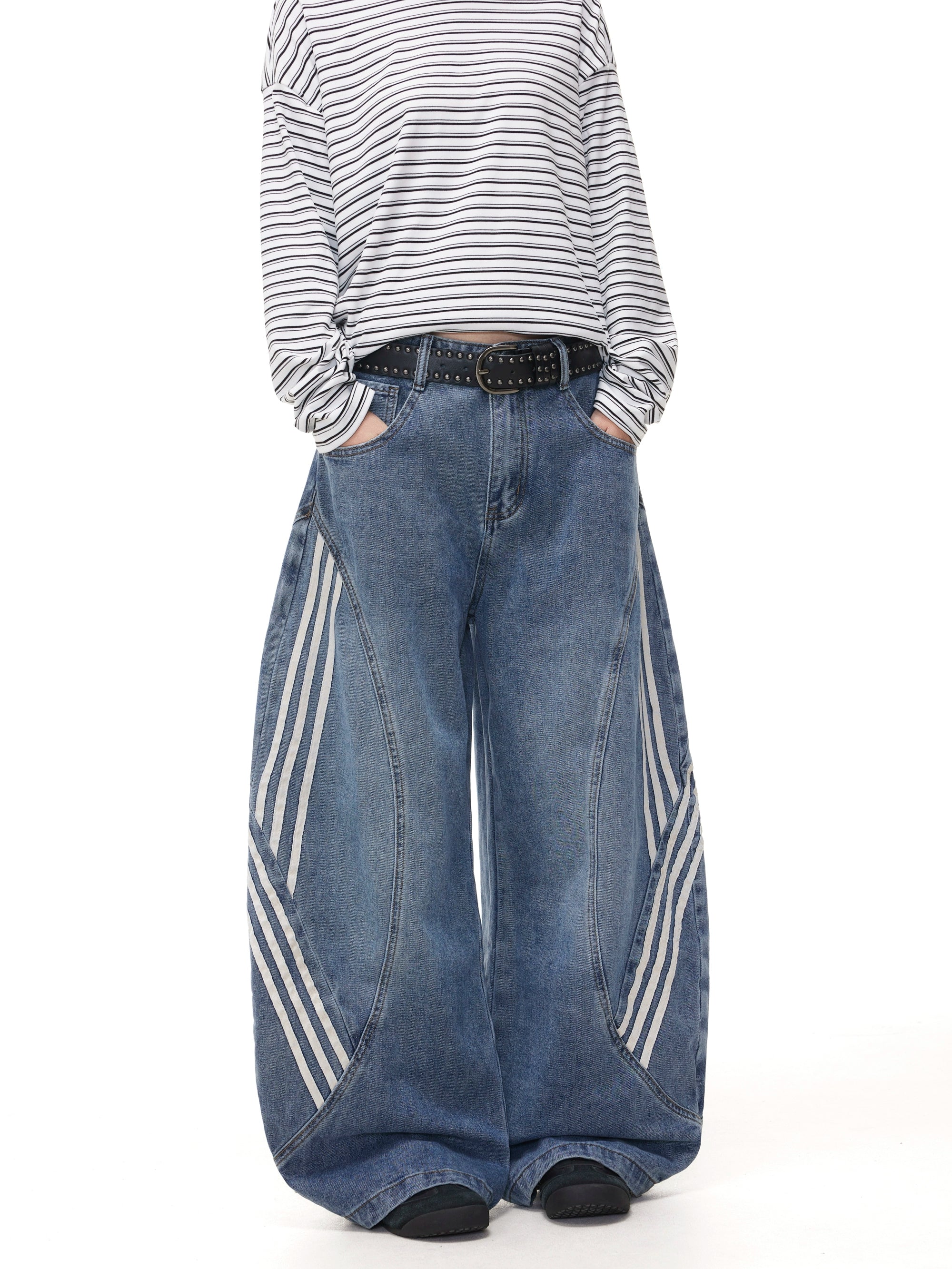 BTSG Vintage Loose Wide-Leg Jeans