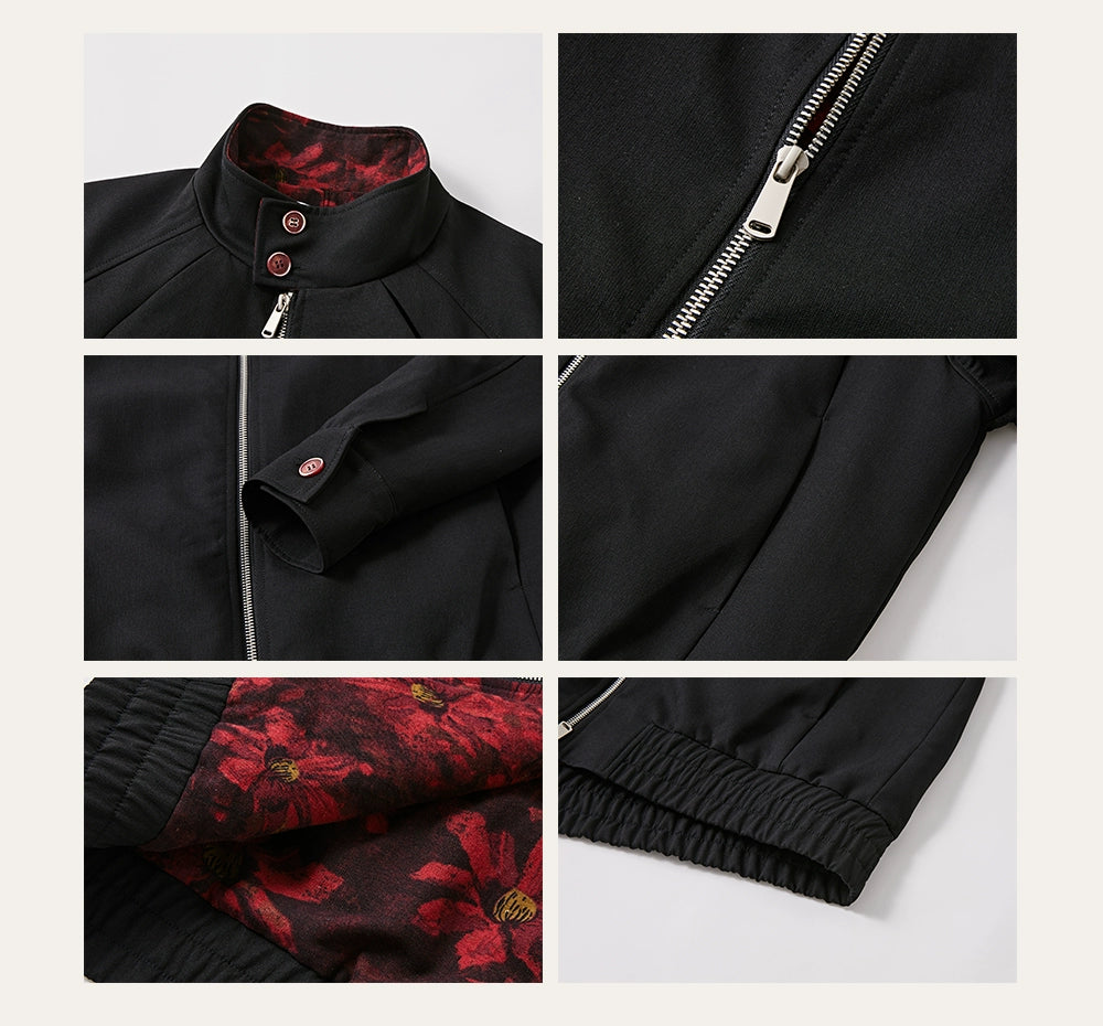 KREATE Contrasting Stand-up Collar Jacket