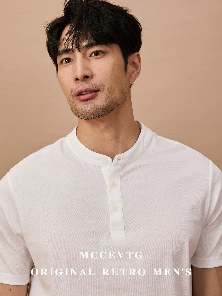 MCCEVTG Casual Henry Collar Slim Tee
