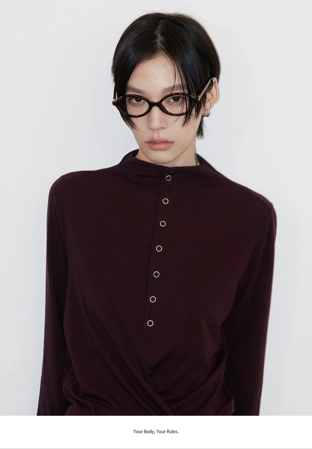 Sameuoo Hem Strap Casual Long Sleeve