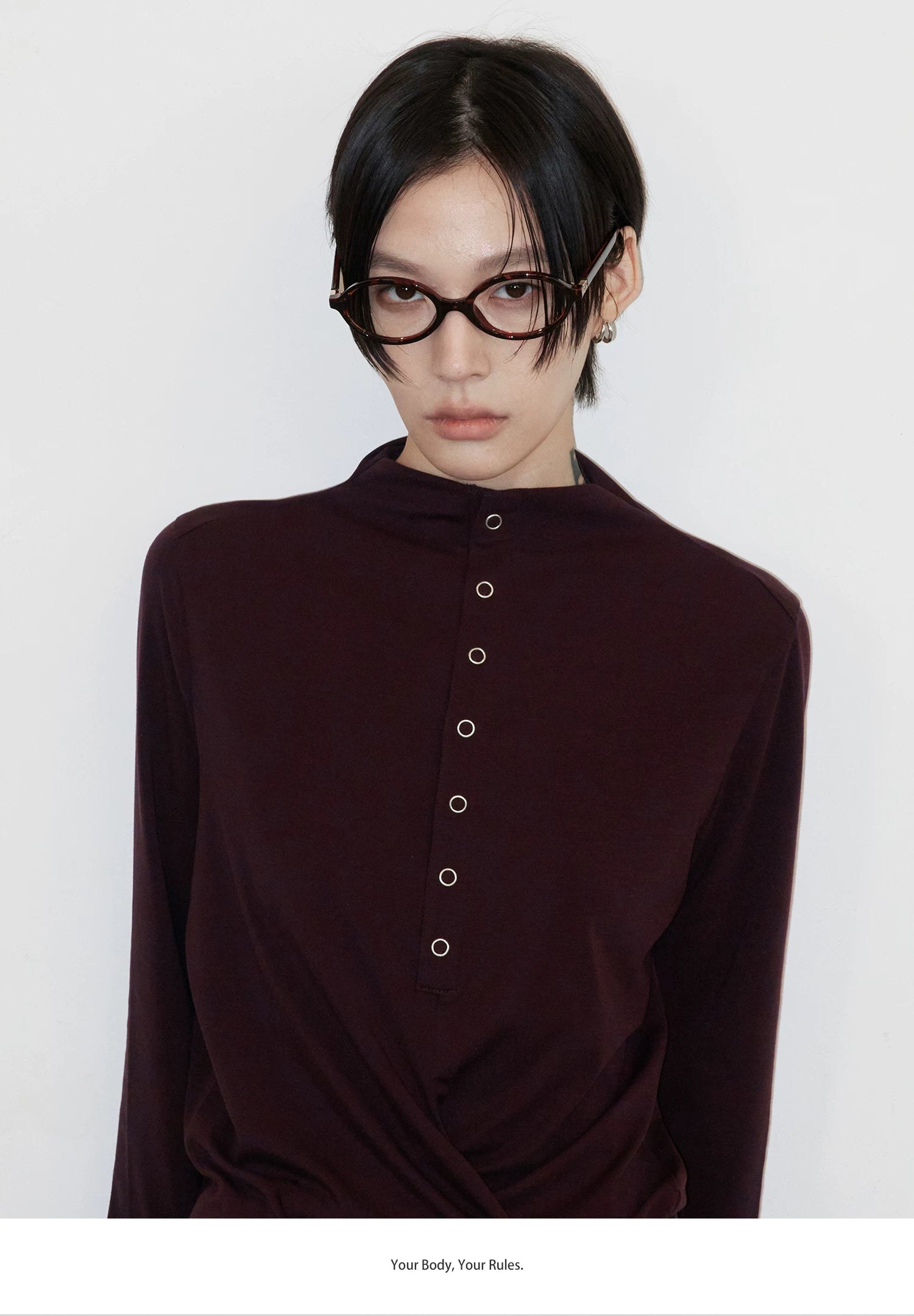 Sameuoo Hem Strap Casual Long Sleeve