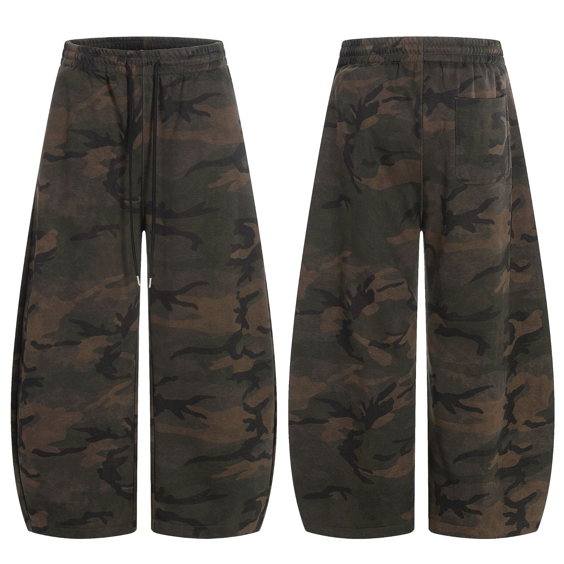 11KN Retro Camouflage Wide-leg Cargo Pants