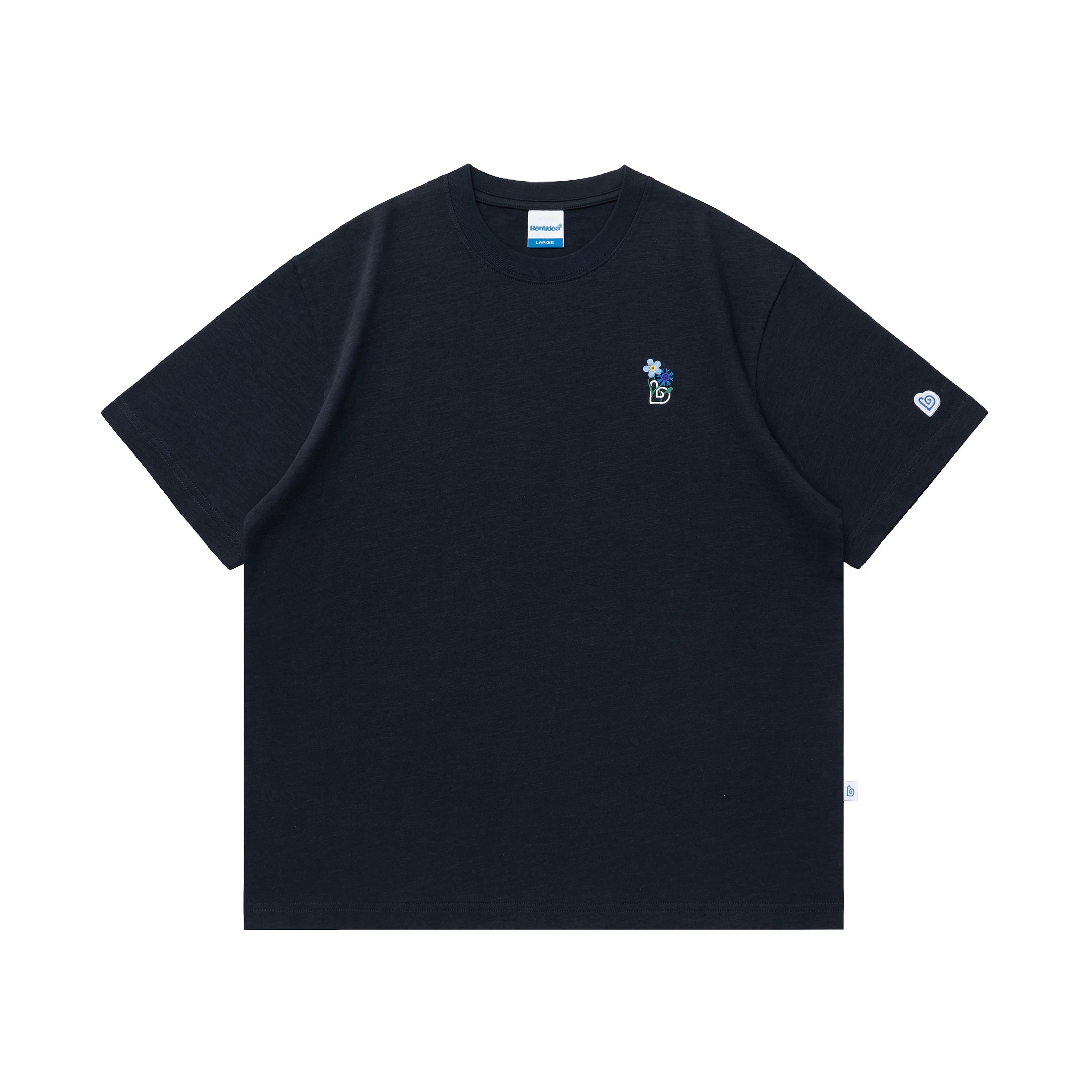 BENT IDEA Bouquet Embroidery Thickened Casual Versatile Tee