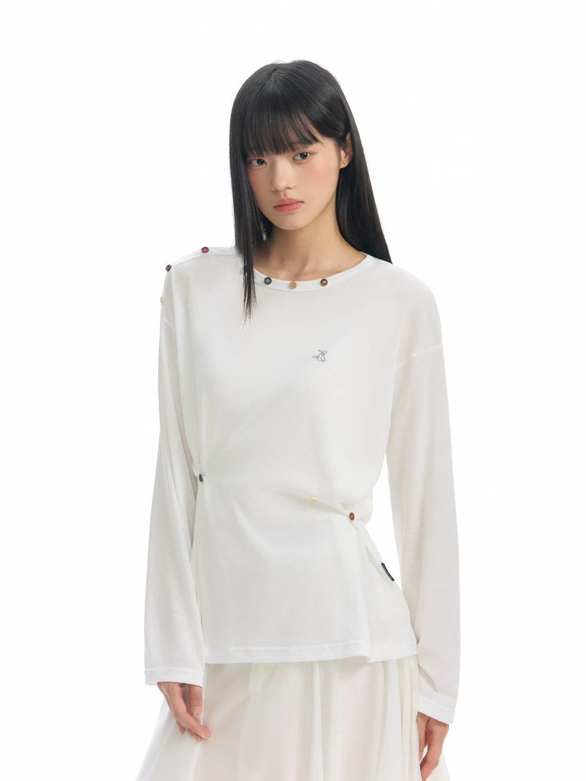 TGNS Diagonal Placket Color Buckle Thin Sunscreen Long Sleeve