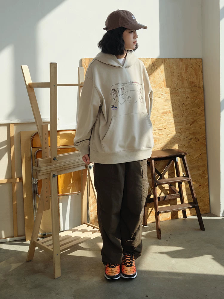 Battles Comic Embroidered Hooded Sweater
