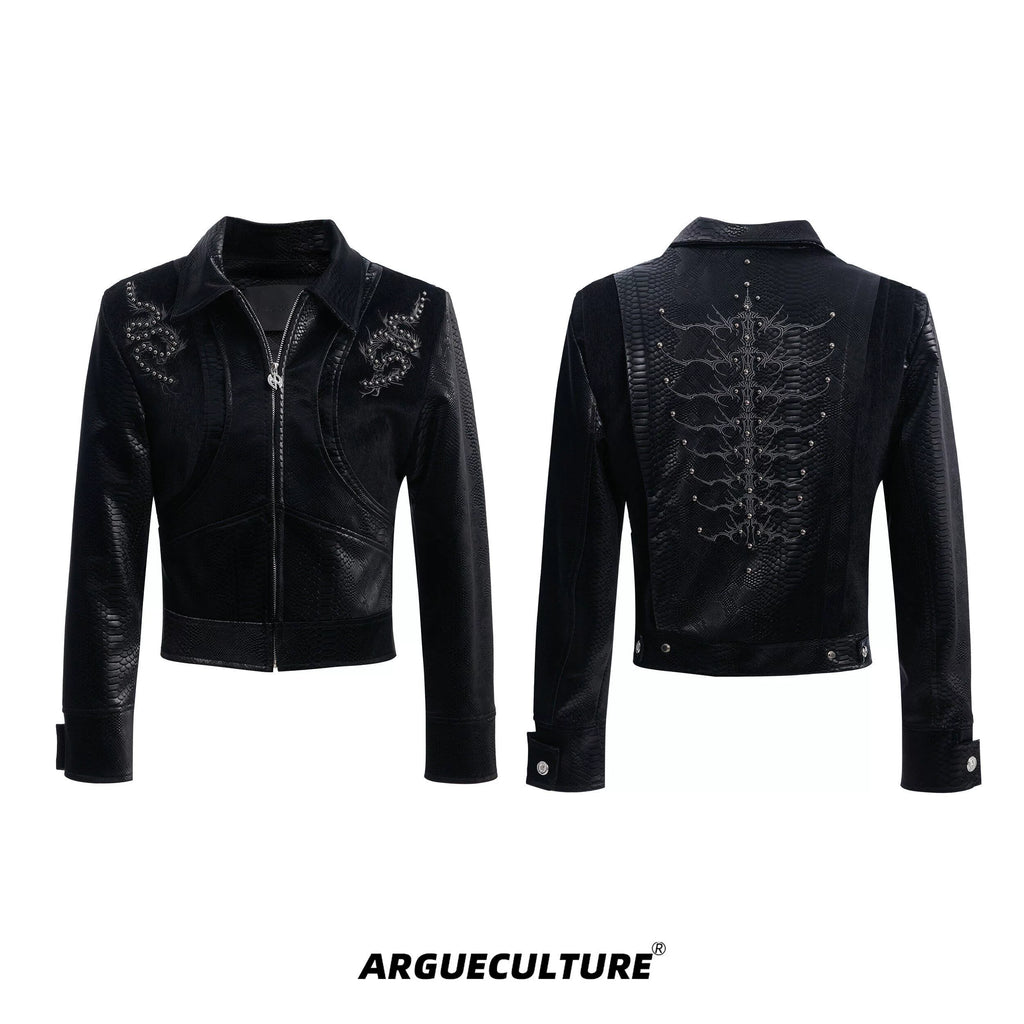 ArguECulturE Embroidered Leather Jacket