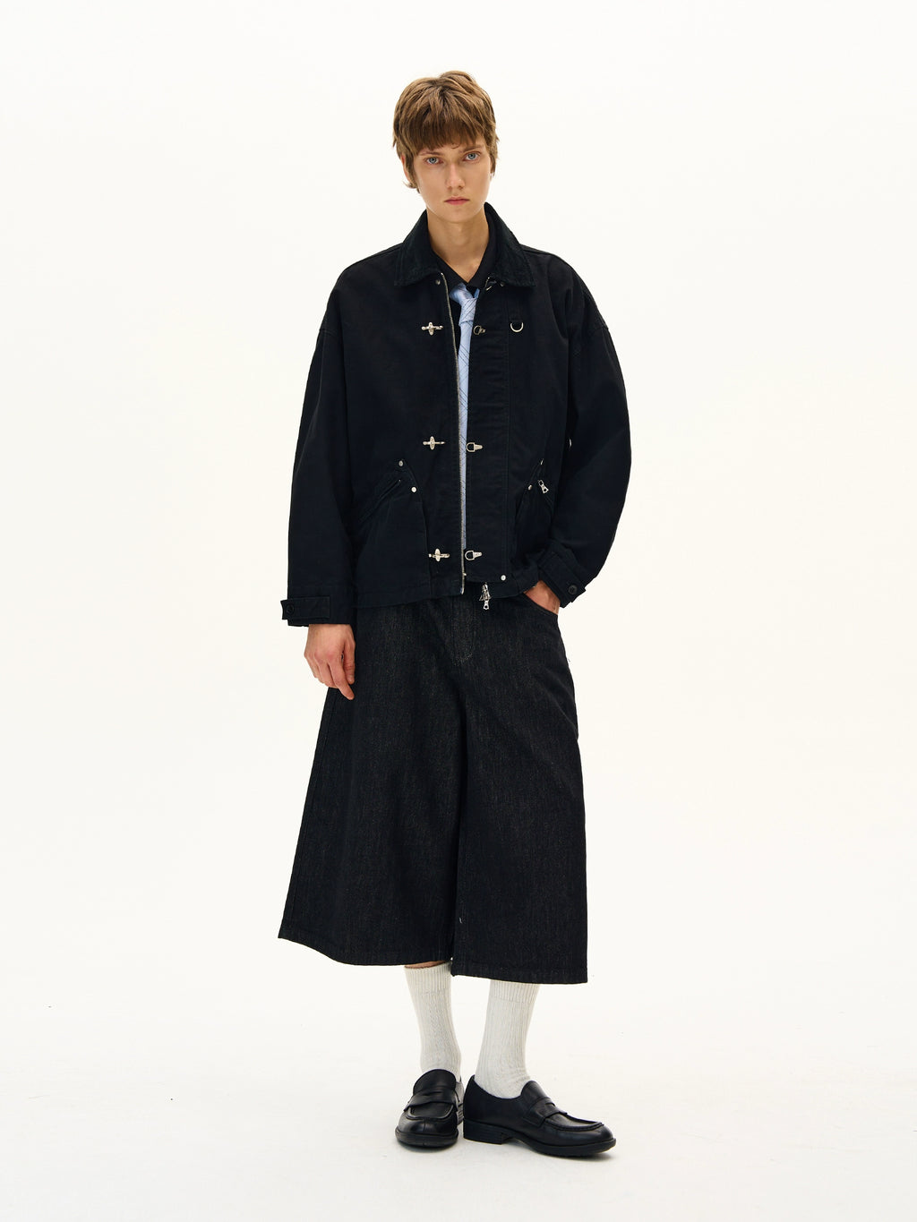 MADWITCH Vintage Contrast Lapel Bottom Tooling Jacket