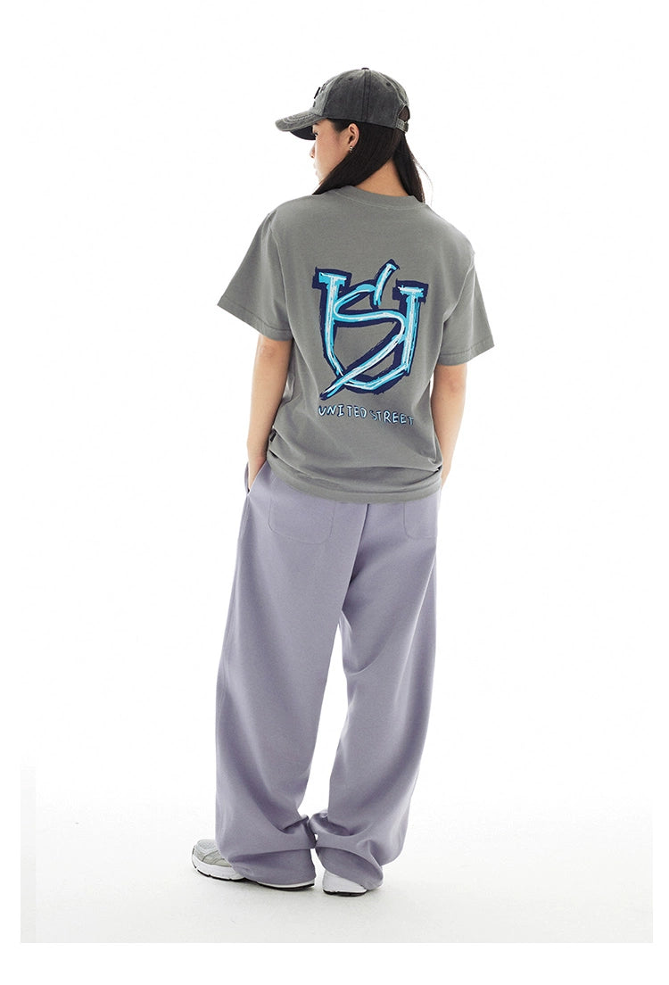 US Ink Graffiti Alphabet Print Trousers