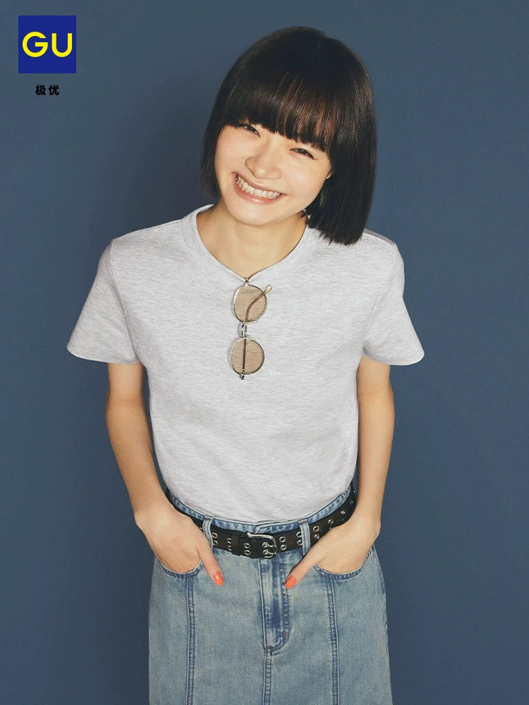GU Round Neck Loose Casual Tee
