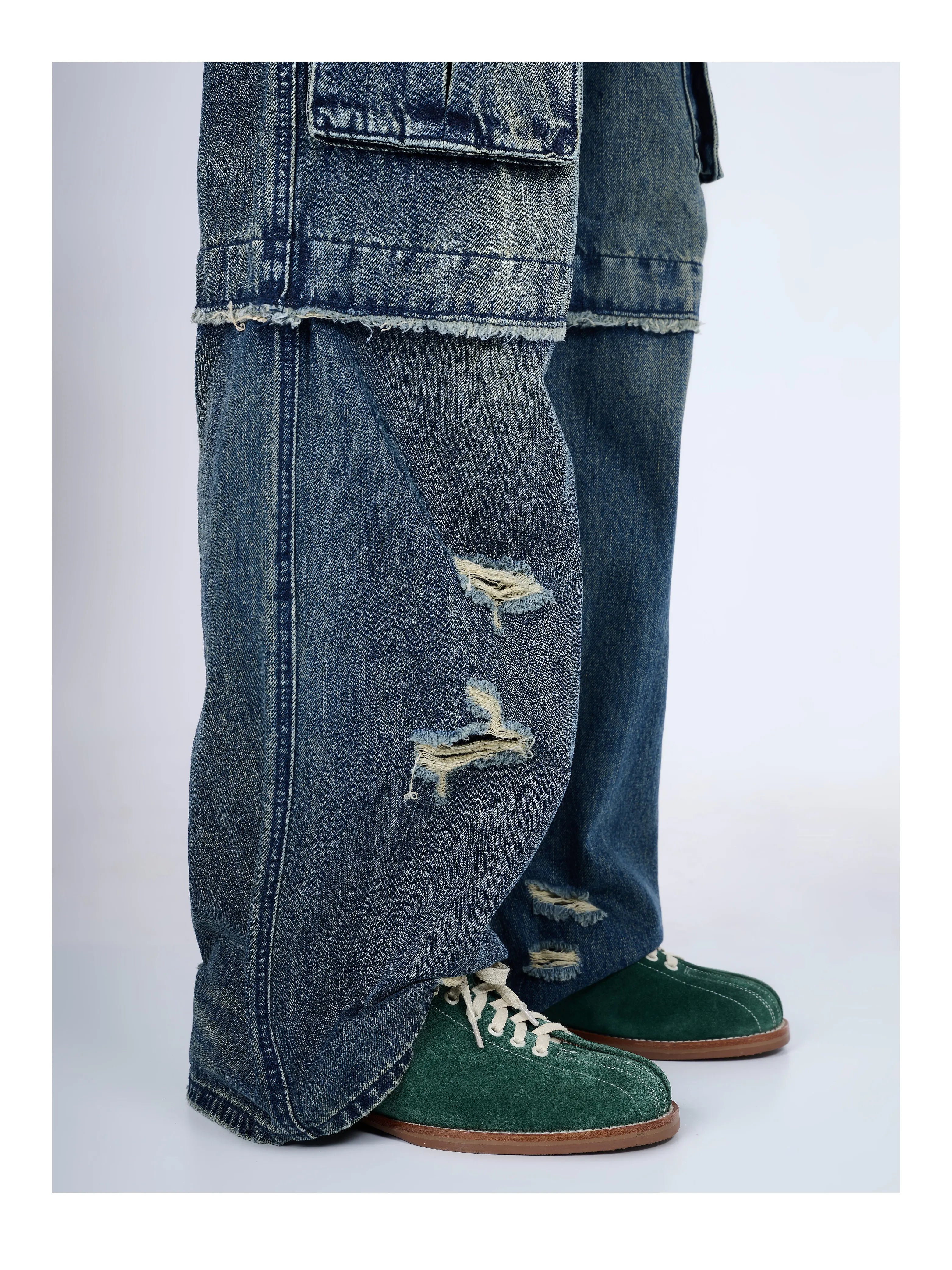 TERRAKOO Retro Sports Leather Platform Height-enhancing Bowling Shoes
