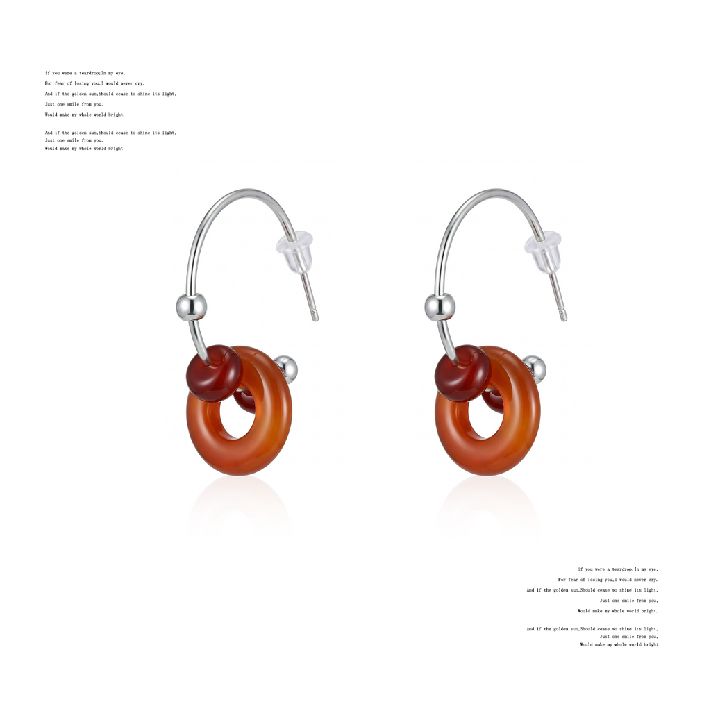 NO SOLUTION Safety Buckle Agate Earrings