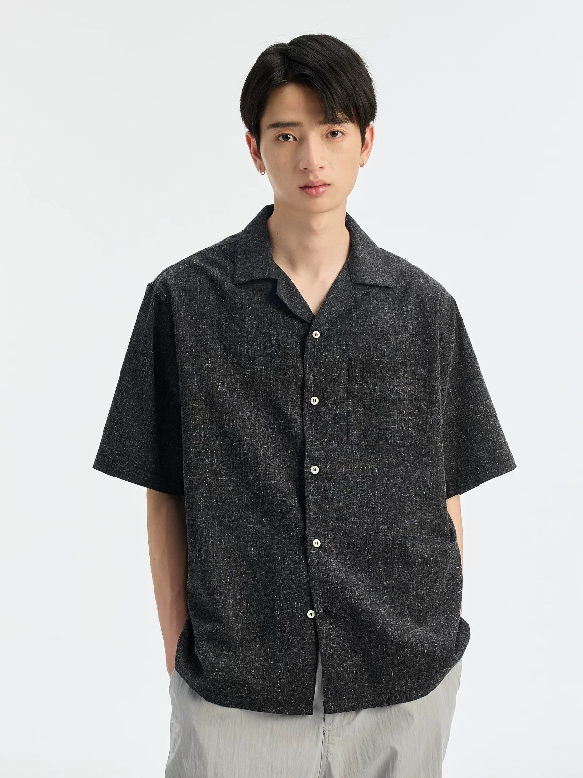 BUTTBILL Vintage Simple Short Sleeve Shirt