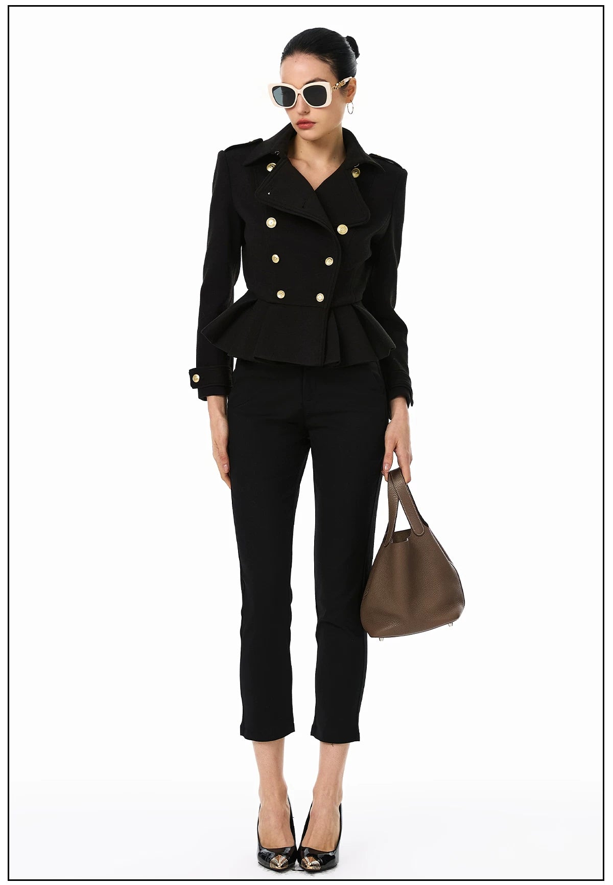 FINDYAWINGS Double-breasted Woolen Blazer