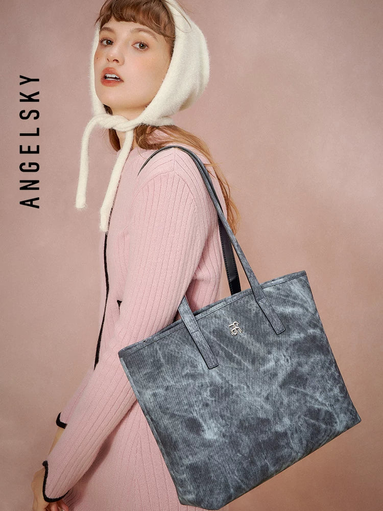 ANGELSKY Large Capacity Denim Tote Bag
